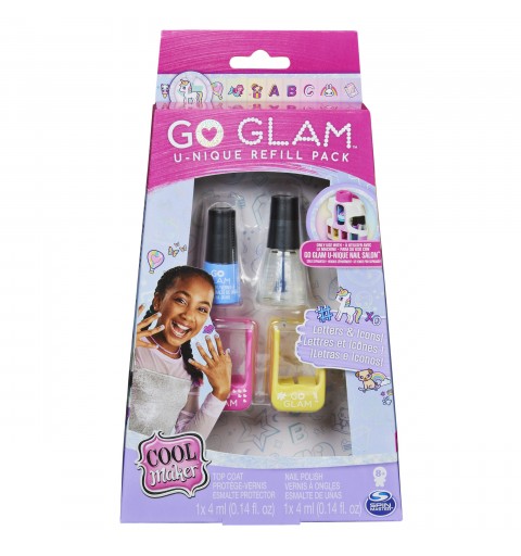 Cool Maker , GO GLAM confezione di ricarica con 2 cartucce con decorazioni e smalto per bambina, compatibile con la Macchina