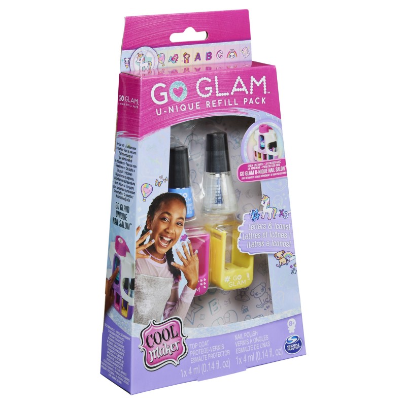 Cool Maker GO GLAM Refill Pack avec 2 cartouches de motifs et du vernis à ongles à utiliser avec la machine à ongles du U-nique