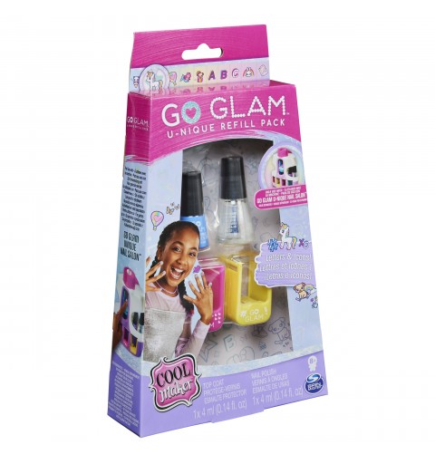 Cool Maker Paquete de recarga GO GLAM con 2 cartuchos de diseño y esmalte de uñas para usar con U-nique Nail Stamper Salon