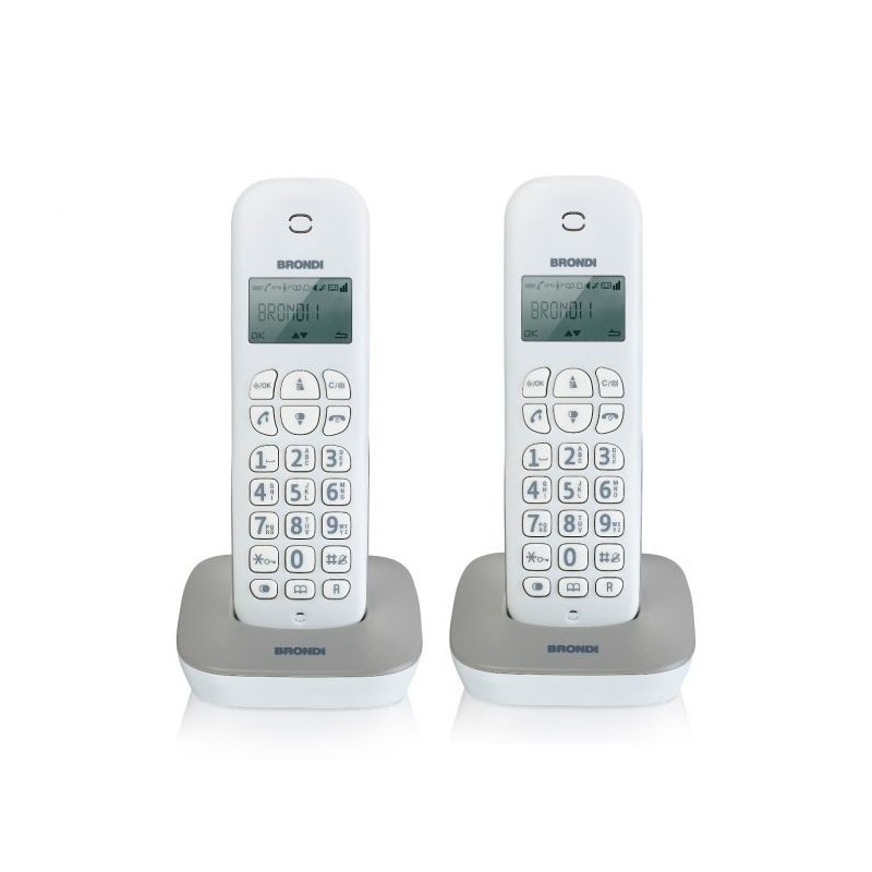 Brondi Gala Twin DECT-Telefon Anrufer-Identifikation Grau, Weiß