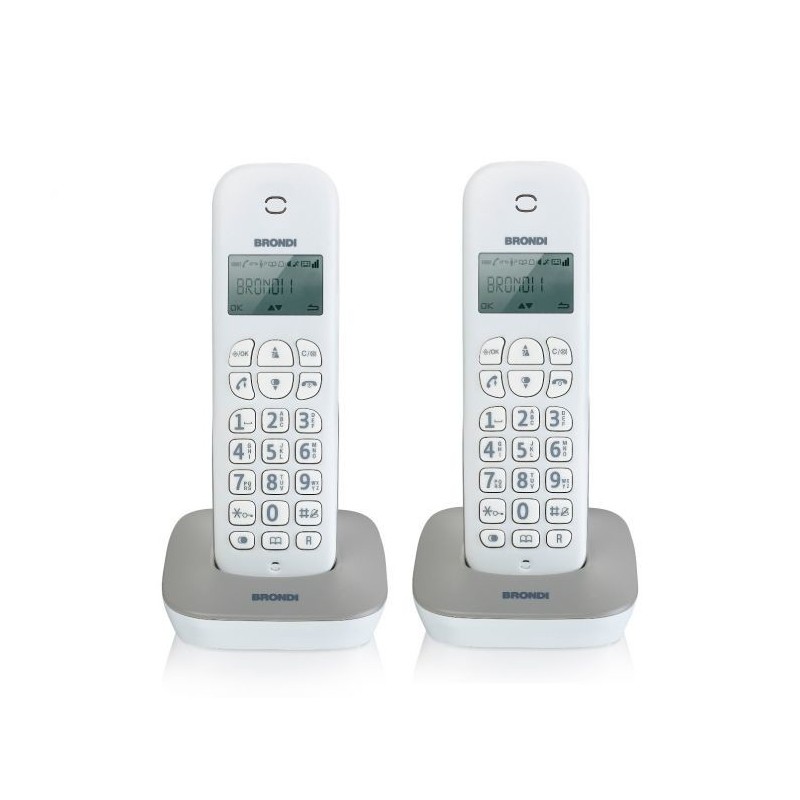 Brondi Gala Twin Telefono DECT Identificatore di chiamata Grigio, Bianco