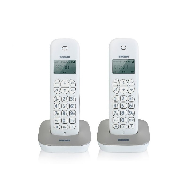 Brondi Gala Twin Téléphone DECT Identification de l'appelant Gris, Blanc