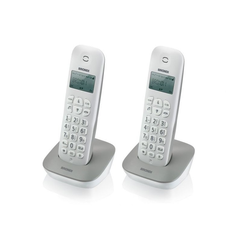 Brondi Gala Twin Teléfono DECT Identificador de llamadas Gris, Blanco