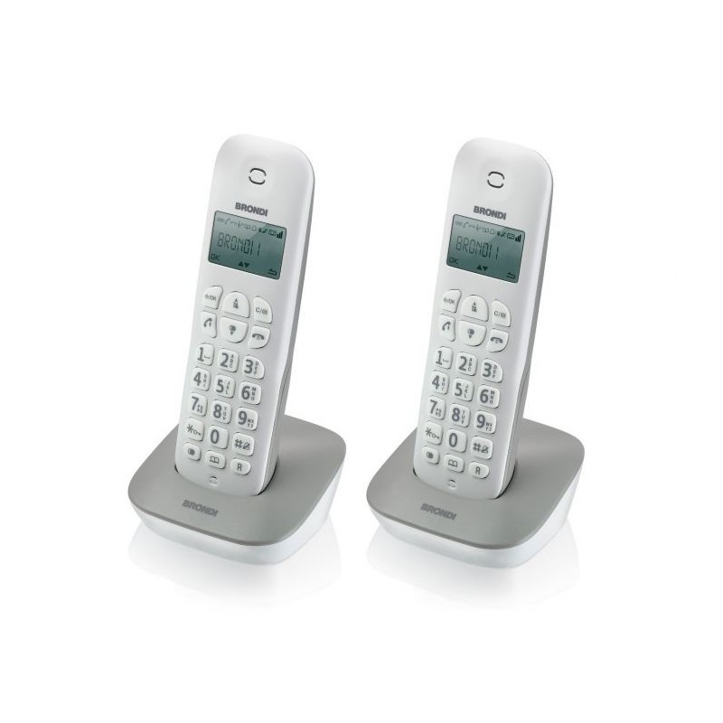 Brondi Gala Twin Téléphone DECT Identification de l'appelant Gris, Blanc