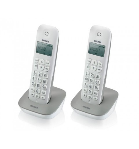 Brondi Gala Twin Teléfono DECT Identificador de llamadas Gris, Blanco