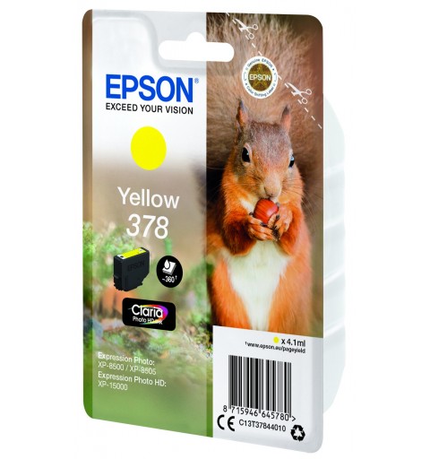 Epson Squirrel Singlepack Yellow 378 Claria Photo HD Ink