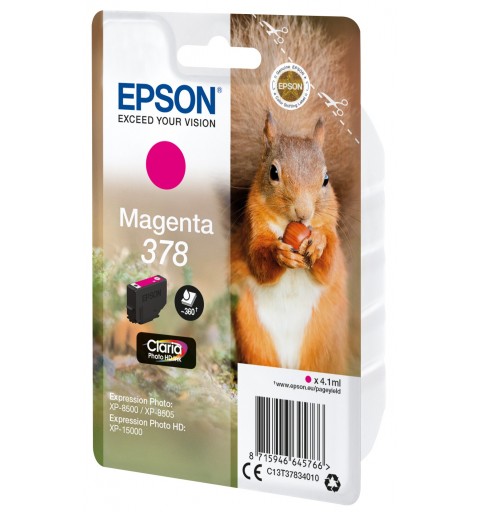 Epson Squirrel Singlepack Magenta 378 Claria Photo HD Ink