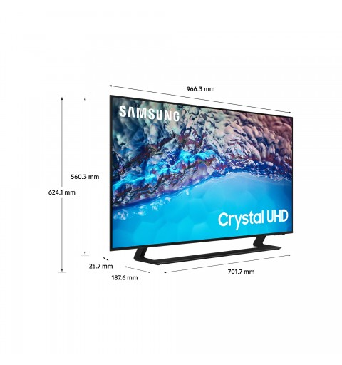 Samsung Series 8 TV Crystal UHD 4K 43” UE43BU8570 Smart TV Wi-Fi Black 2022, Ultra sottile, Colori reali, Gaming mode, Suono