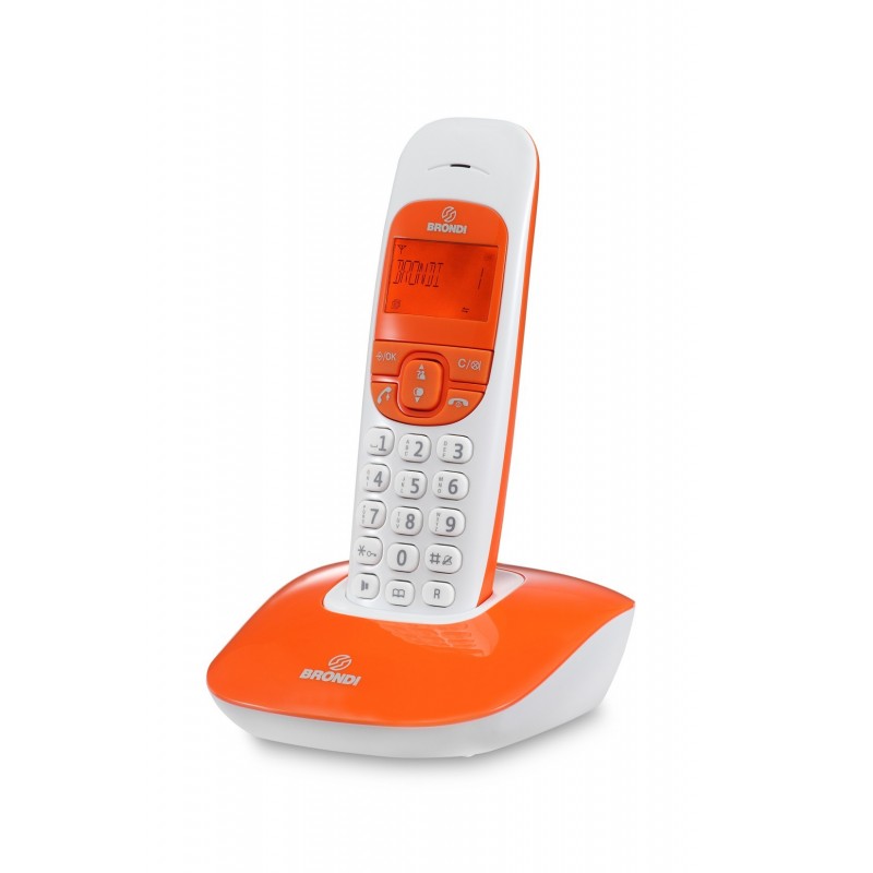 Brondi Nice Telefono DECT Identificatore di chiamata Arancione, Bianco