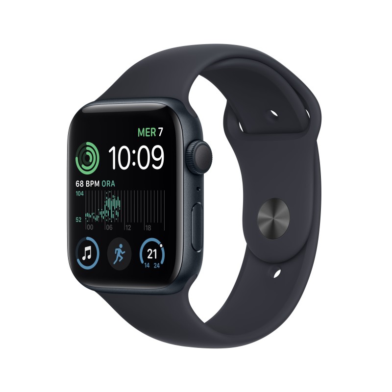 Apple Watch SE GPS 44mm Cassa in Alluminio color Mezzanotte con Cinturino Sport Band Mezzanotte - Regular