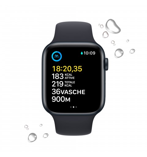 Apple Watch SE GPS 44mm Cassa in Alluminio color Mezzanotte con Cinturino Sport Band Mezzanotte - Regular