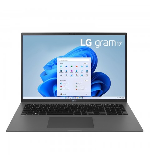 LG Gram 17Z90Q Notebook 17" - Windows 11 Home, Intel i7 Evo, 16GB RAM, 512GB SSD, solo 1350g di peso, Grigio Antracite