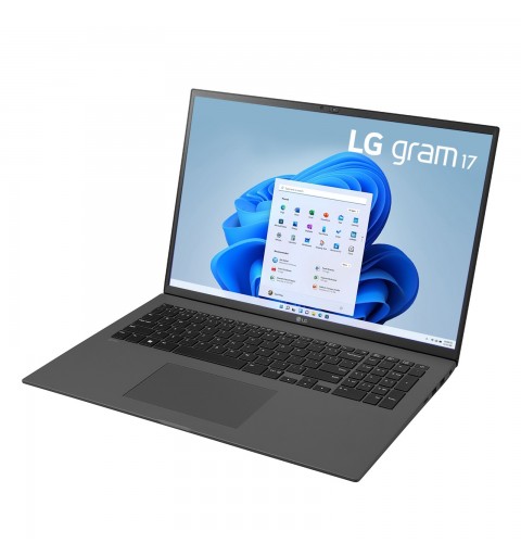 LG Gram 17Z90Q Notebook 17" - Windows 11 Home, Intel i7 Evo, 16GB RAM, 512GB SSD, solo 1350g di peso, Grigio Antracite