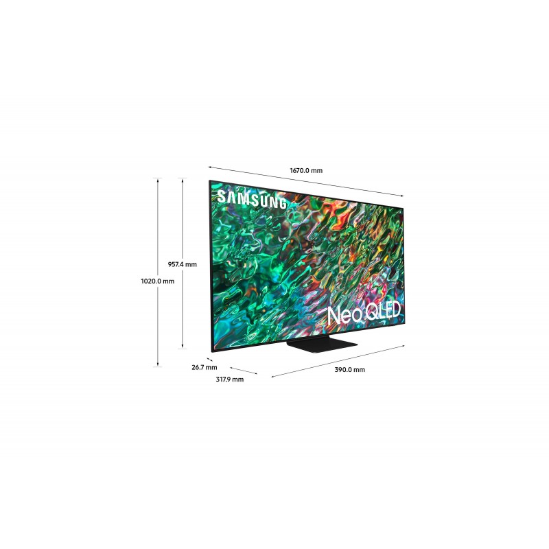 Samsung TV Neo QLED 4K 75” QE75QN90B Smart TV Wi-Fi Titan Black 2022, Mini LED, Processore Neo Quantum 4K, Quantum HDR, Gaming