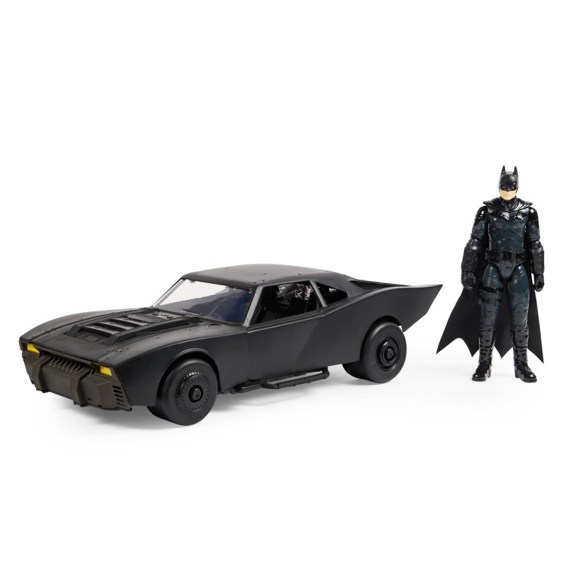 DC Comics Batman Batmobile avec figurine Batman de 30 cm, Pièce à collectionner du film Batman, Jouet pour garçons et filles à
