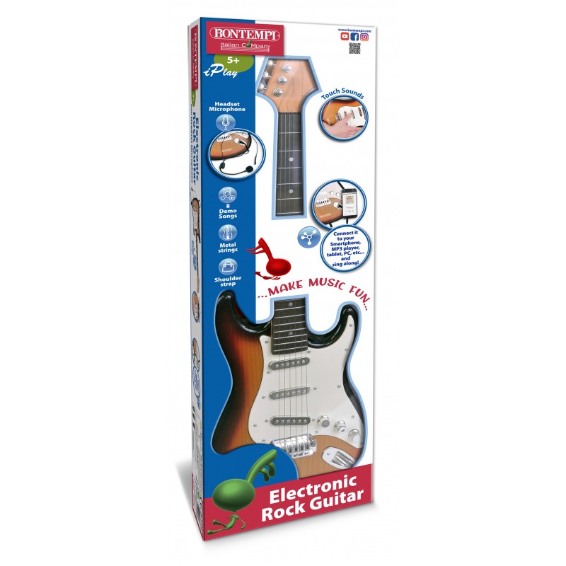 Bontempi Chitarra elettrica con presa MP3 cavetto incluso