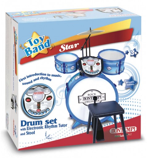 Bontempi Drum Set with Electronic Rhythm Tutor and stool