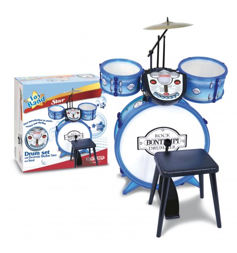 Bontempi Drum Set with Electronic Rhythm Tutor and stool