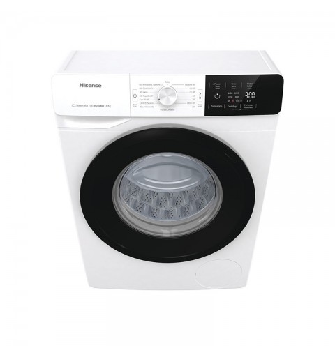 Hisense W80141GEVM lavatrice Caricamento frontale 8 kg 1400 Giri min B Nero, Bianco