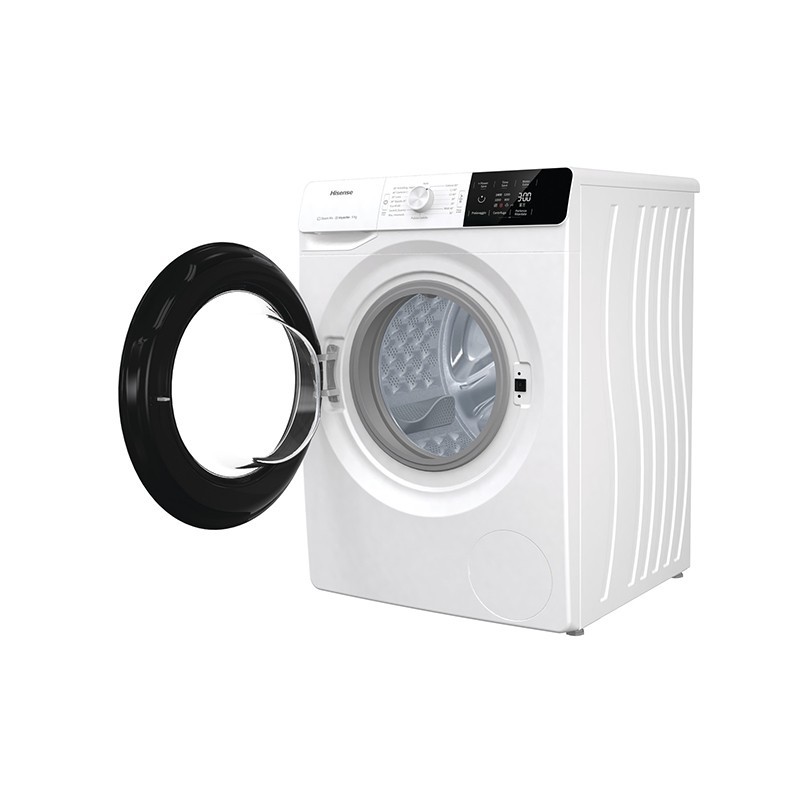 Hisense W90141GEVM machine à laver Charge avant 9 kg 1400 tr min B Noir, Blanc
