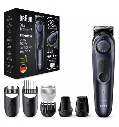 Braun BeardTrimmer 7 Regolabarba 7 BT7330, Regolabarba Uomo, Tagliacapelli, Per Viso, Capelli