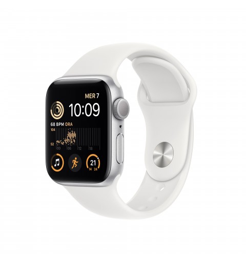 Apple Watch SE GPS 40mm Cassa in Alluminio color Argento con Cinturino Sport Band Bianco - Regular