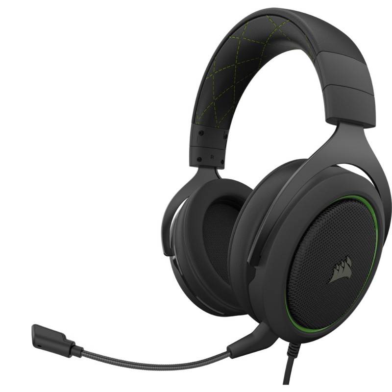 Corsair HS50 PRO STEREO Auricolare Cablato A Padiglione Giocare Nero, Verde