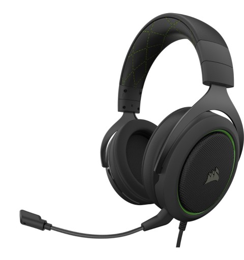 Corsair HS50 PRO STEREO Auricolare Cablato A Padiglione Giocare Nero, Verde