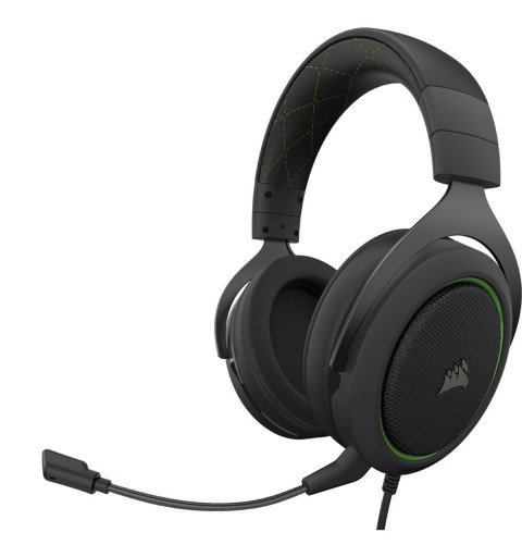 Corsair HS50 PRO STEREO Auriculares Alámbrico Diadema Juego Negro, Verde