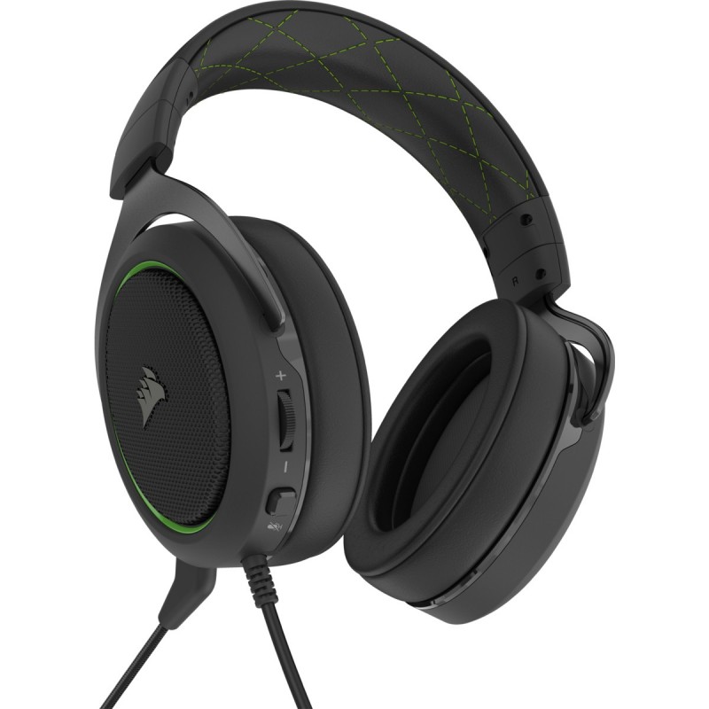 Corsair HS50 PRO STEREO Auricolare Cablato A Padiglione Giocare Nero, Verde