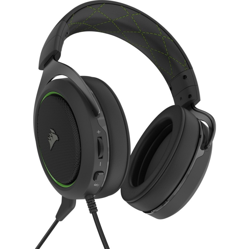 Corsair HS50 PRO STEREO Auriculares Alámbrico Diadema Juego Negro, Verde