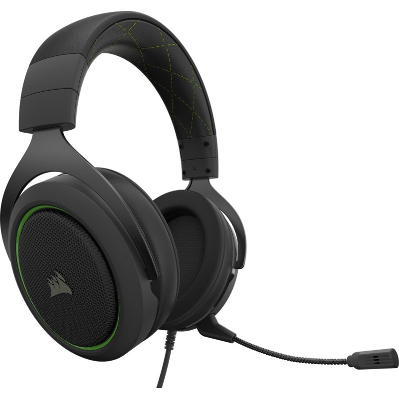 Corsair HS50 PRO STEREO Auriculares Alámbrico Diadema Juego Negro, Verde
