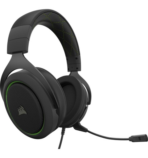 Corsair HS50 PRO STEREO Auricolare Cablato A Padiglione Giocare Nero, Verde