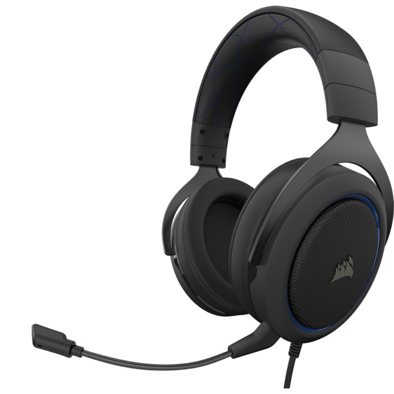 Corsair HS50 PRO STEREO Casque Avec fil Arceau Jouer Noir, Bleu