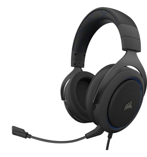 Corsair HS50 PRO STEREO Auricolare Cablato A Padiglione Giocare Nero, Blu