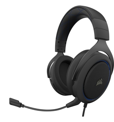 Corsair HS50 PRO STEREO Casque Avec fil Arceau Jouer Noir, Bleu