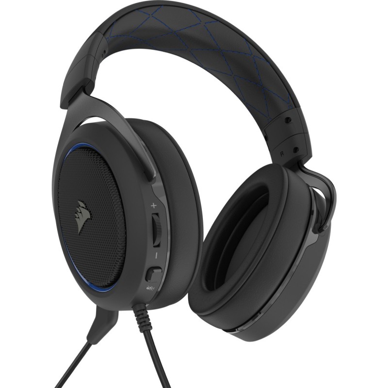 Corsair HS50 PRO STEREO Casque Avec fil Arceau Jouer Noir, Bleu