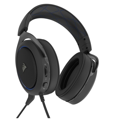 Corsair HS50 PRO STEREO Auricolare Cablato A Padiglione Giocare Nero, Blu