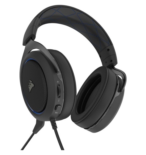 Corsair HS50 PRO STEREO Casque Avec fil Arceau Jouer Noir, Bleu