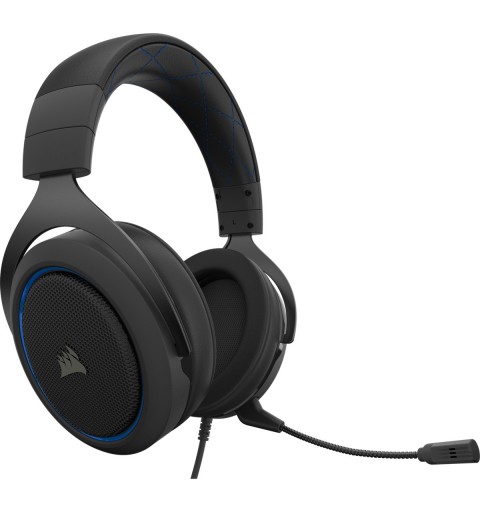 Corsair HS50 PRO STEREO Casque Avec fil Arceau Jouer Noir, Bleu
