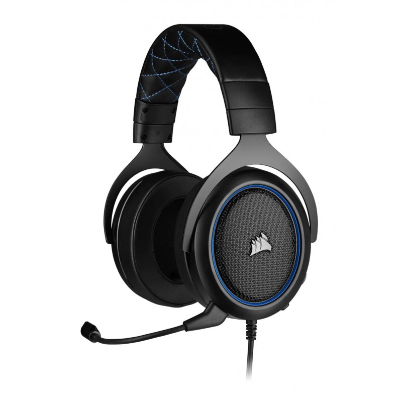 Corsair HS50 PRO STEREO Casque Avec fil Arceau Jouer Noir, Bleu