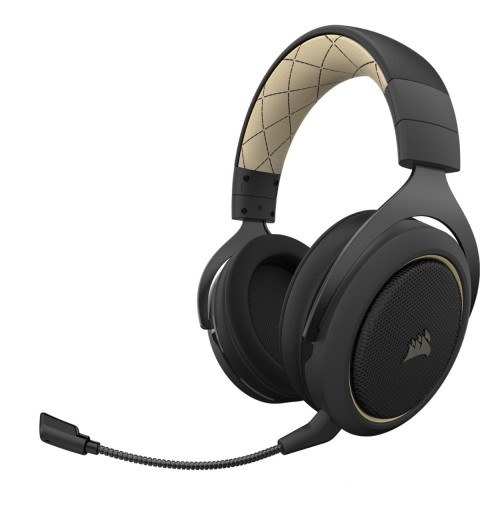 Corsair HS70 PRO WIRELESS Auriculares Inalámbrico Diadema Juego Bluetooth Negro, Crema de color