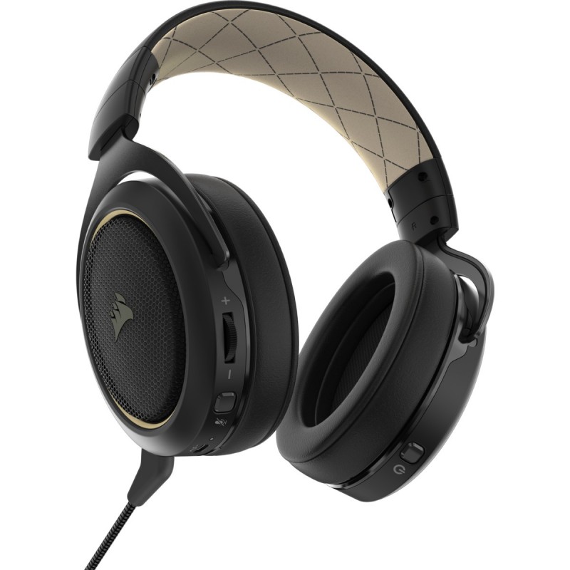 Corsair HS70 PRO WIRELESS Kopfhörer Kabellos Kopfband Gaming Bluetooth Schwarz, Cremefarben