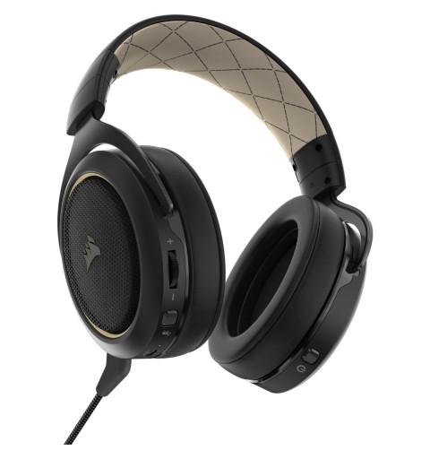 Corsair HS70 PRO WIRELESS Auriculares Inalámbrico Diadema Juego Bluetooth Negro, Crema de color