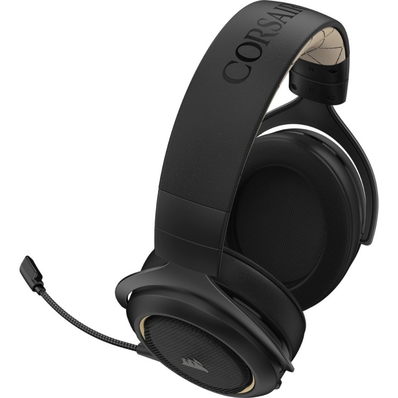 Corsair HS70 PRO WIRELESS Auriculares Inalámbrico Diadema Juego Bluetooth Negro, Crema de color