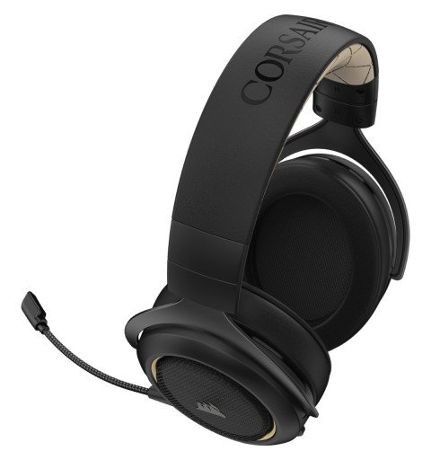 Corsair HS70 PRO WIRELESS Auriculares Inalámbrico Diadema Juego Bluetooth Negro, Crema de color