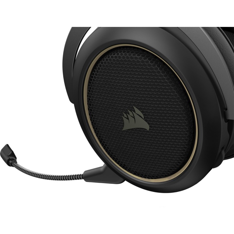 Corsair HS70 PRO WIRELESS Auriculares Inalámbrico Diadema Juego Bluetooth Negro, Crema de color