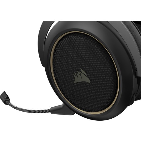 Corsair HS70 PRO WIRELESS Kopfhörer Kabellos Kopfband Gaming Bluetooth Schwarz, Cremefarben