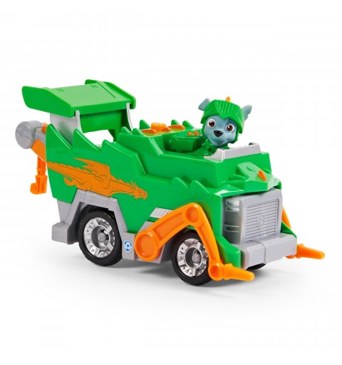 PAW Patrol Rescue Knights Rocky Transforming Toy Car with Collectible Action Figure