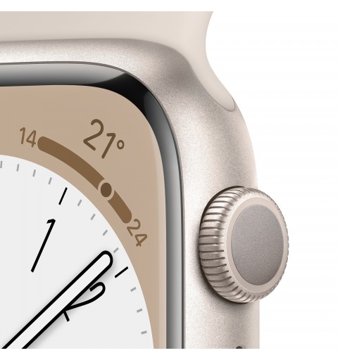 Apple Watch Series 8 GPS 45mm Cassa in Alluminio color Galassia con Cinturino Sport Band Galassia - Regular